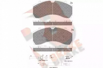 R BRAKE rb2124066 -  Комплект тормозных колодок, дисковый тормоз